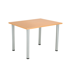 Jemini Rectangular Meeting Table 1200mm x 800mm x 730mm Beech Silver 577179 F