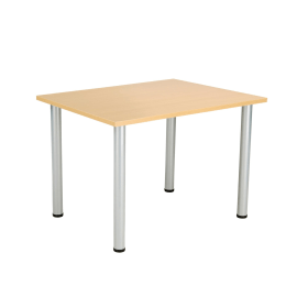 Jemini Rectangular Meeting Table 1200x800x730mm Nova Oak Silver KF816609 577180 F