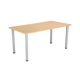Jemini Rectangular Meeting Table 1600mm x 800mm x 730mm Nova Oak Silver 577244 F
