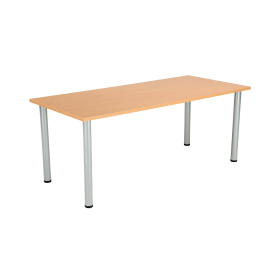 Jemini Rectangular Meeting Table 1800mm x 800mm x 730mm Beech Silver 577337 F