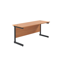 Jemini Rectangular Single Upright Cantilever Desk 1800mm x 600mm x 730mm Beech Black 764885 F