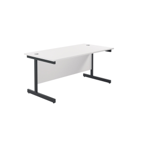 Jemini Rectangular Single Upright Cantilever Desk 1800mm x 800mm x 730mm White Black 764898 F