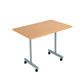 Jemini Rectangular Tilt Table 1200mm x 700mm x 720mm Beech Silver 577434 F