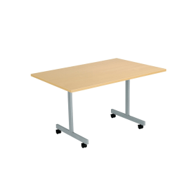 Jemini Rectangular Tilt Table 1200mm x 700mm x 720mm Nova Oak Silver 577437 F