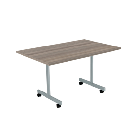 Jemini Rectangular Tilt Table 1200mm x 700mm x 730mm Grey Oak Silver 816172 F