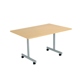 Jemini Rectangular Tilt Table 1200mm x 700mm x 730mm Nova Oak Silver 816173 F