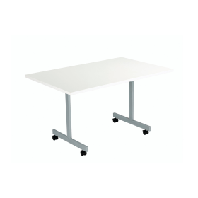 Jemini Rectangular Tilt Table 1200mm x 700mm x 730mm White Silver 816167 F