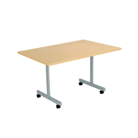Jemini Rectangular Tilt Table 1200mm x 800mm x 730mm Nova Oak Silver 816177 F