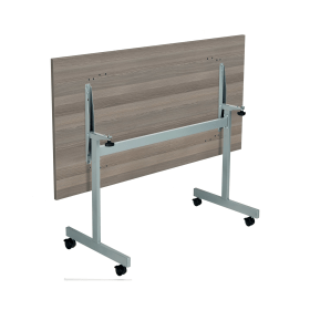 Jemini Rectangular Tilt Table 1600mm x 700mm x 720mm Grey Oak Silver 577506 F