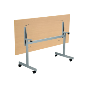 Jemini Rectangular Tilt Table 1600mm x 700mm x 720mm Nova Oak Silver 577507 F