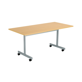 Jemini Rectangular Tilt Table 1600mm x 700mm x 730mm Nova Oak Silver 816169 F