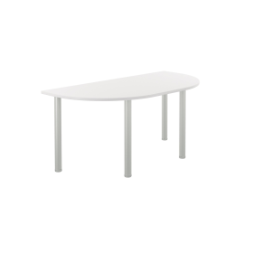 Jemini Semi Circular Multipurpose Table 1600mm x 800mm x 730mm White 764939 F