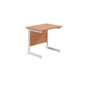 Jemini Single Rectangular Desk 800mm x 600mm x 730mm Beech White 577068 F