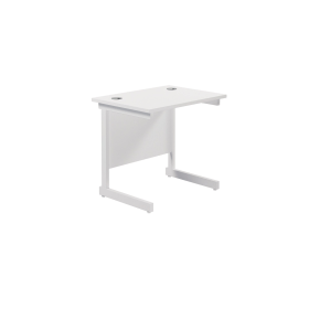 Jemini Single Rectangular Desk 800mm x 600mm x 730mm White White 577804 F