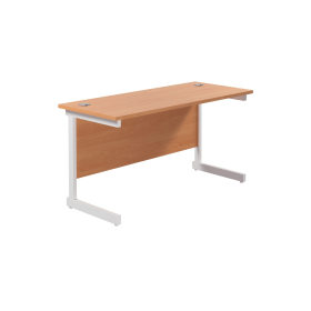 Jemini Single Rectangular Desk 1200mm x 600mm x 730mm Beech White 577078 F