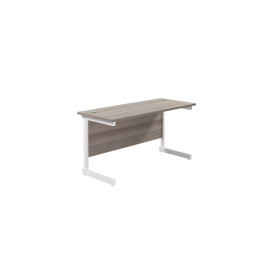 Jemini Single Rectangular Desk 1200mm x 600mm x 730mm Grey Oak White 577079 F