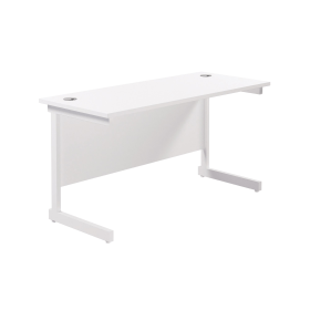 Jemini Single Rectangular Desk 1200mm x 600mm x 730mm White White 577081 F