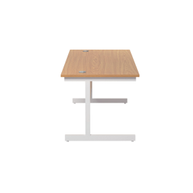 Jemini Single Rectangular Desk 1200mm x 800mm x 730mm Nova Oak White 577111 F
