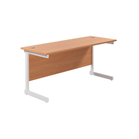 Jemini Single Rectangular Desk 1600mm x 600mm x 730mm Beech White 577140 F