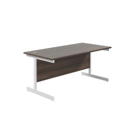 Jemini Single Rectangular Desk 1600mm x 800mm x 730mm Grey Oak White 577184 F