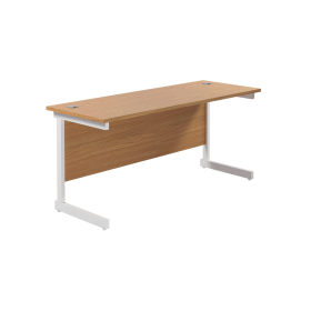 Jemini Single Rectangular Desk 1800mm x 600mm x 730mm Nova Oak White 577233 F
