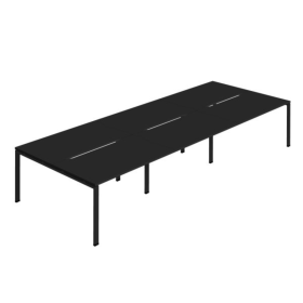 Jemini Six Person Back to Back Bench Desk 4800mm x 1600mm x 730mm Black KF800569 F