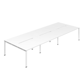 Jemini Six Person Back to Back Bench Desk 4800mm x 1600mm x 730mm White KF800581 F