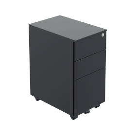 Jemini Slimline Pedestal Steel Black 776520 F