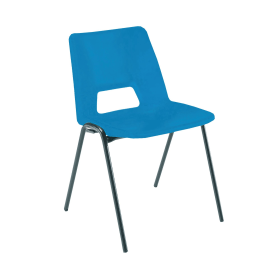 Jemini Stacking Chair 490mm x 475mm x 725mm Polypropylene Blue 447989 F