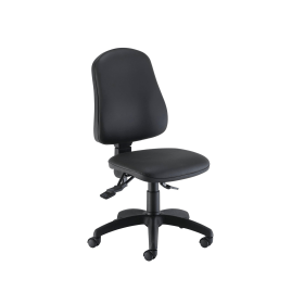 Jemini Teme Deluxe High Back Operator Chair 640mm x 640mm x 985 1175mm Leather Look Black 542287 F