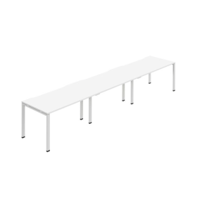 Jemini Three Person Bench Desk 1200mm x 800mm White 3 Pack KF800398 F