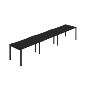 Jemini Three Person Bench Desk 1600mm x 800mm Black 3 Pack KF800419 F