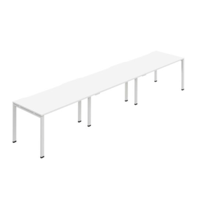 Jemini Three Person Bench Desk 4200x800mm White KF800415 F
