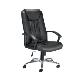 Jemini Tiber High Back Executive Chair 640mm x 750mm x 1105 1205mm Leather Black 411757 F