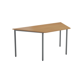 Jemini Trapezoidal Multipurpose Table 1600mm x 800mm x 730mm Beech Silver 520681 F