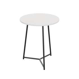 Jemini Trinity Mid Table 800mm x 800mm x 735mm White Black 795807 F