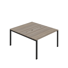 Jemini Two Person Back to Back Bench Desk 1200mm x 1600mm x 730mm Grey Oak Black KF800589 F