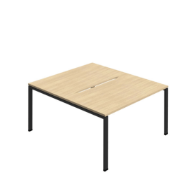 Jemini Two Person Back to Back Bench Desk 1200mm x 1600mm x 730mm Nova Oak Black KF800592 F