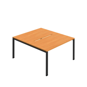 Jemini Two Person Back to Back Bench Desk 1400mm x 1600mm x 730mm Beech Black KF800599 F