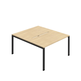 Jemini Two Person Back to Back Bench Desk 1400mm x 1600mm x 730mm Nova Oak Black KF800609 F