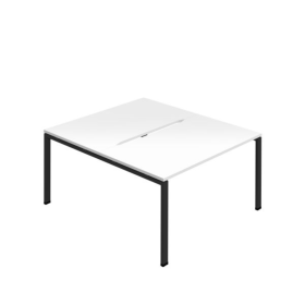 Jemini Two Person Back to Back Bench Desk 1400mm x 1600mm x 730mm White Black KF800612 F