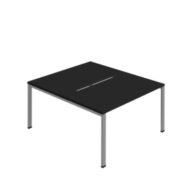 Jemini Two Person Back to Back Bench Desk 1600mm x 1600mm x 730mm Black Silver KF800621 F