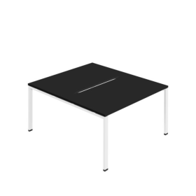 Jemini Two Person Back to Back Bench Desk 1600mm x 1600mm x 730mm Black White KF800622 F