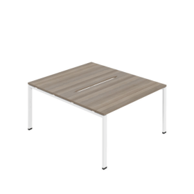 Jemini Two Person Back to Back Bench Desk 1600mm x 1600mm x 730mm Grey Oak White KF800625 F