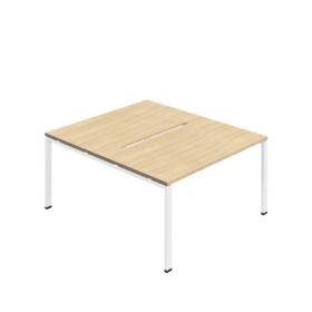 Jemini Two Person Back to Back Bench Desk 1600mm x 1600mm x 730mm Nova Oak White KF800628 F