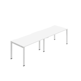 Jemini Two Person Bench Desk 1200mm x 800mm White 2 Pack KF800448 F