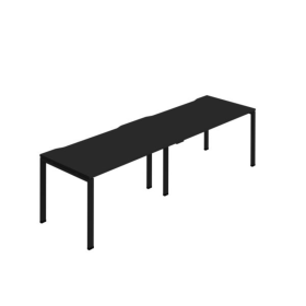 Jemini Two Person Bench Desk 1400mm x 800mm Black 2 Pack KF800452 F