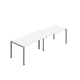 Jemini Two Person Bench Desk 1600mm x 800mm White Silver 2 Pack KF800480 F