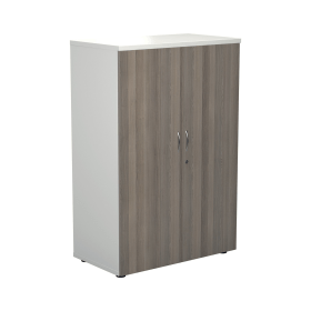 Jemini Wooden Cupboard 800mm x 450mm x 1200mm White Grey Oak 574680 F