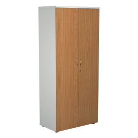 Jemini Wooden Cupboard 800mm x 450mm x 1800mm White Nova Oak 574716 F